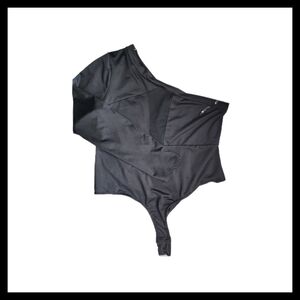 Black One-Shoulder Bodysuit